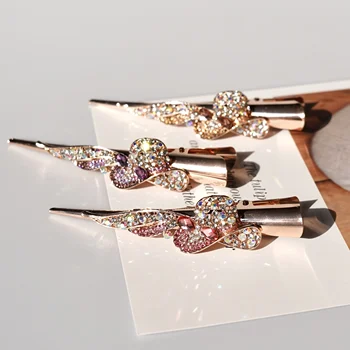 מתכת סיכת יהלומים מלאכותיים אביזרים קריסטל הכובעים נשים קרן ורצוף זהב ורוד סגול כחול לבן