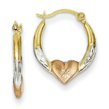 3 צבעים פשוטים הלב צורה צבע זהב עגילים לנשים מעודנות תכשיטי עגילי אופנה ואביזרים