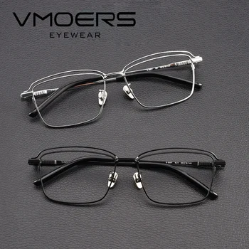 VMOERS מעצב מטיטניום טהור משקפיים אופטיים משקפי אופנה רטרו מרשם משקפיים מסגרת גברים קוצר ראייה מסגרת משקפיים