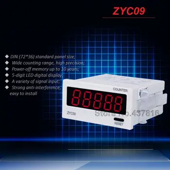 5 ספרות LED דיגיטלי תצוגת מונה בנוסף לספור 10 שנים כיבוי זיכרון רחב סופר טווח ZYC09