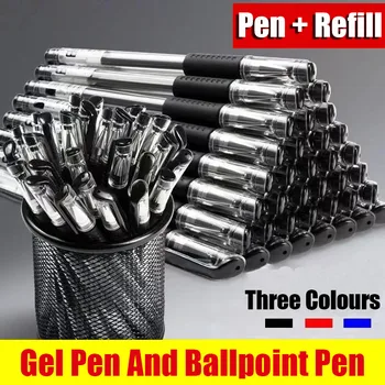 30 יח ' ג 'ל עטים סט שחור כחול אדום מילוי ג' ל עט כדור טיפ 0.5 מ 