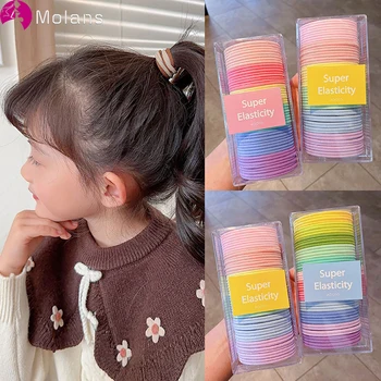 Molans צבע ממתקים סופר אלסטי להקות שיער לילדים אופנה פשוטה עמיד קוקו שיער חבלים בנות אביזרים לשיער