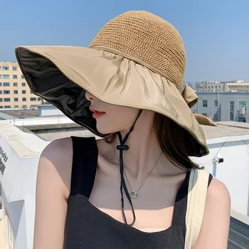 2023New שמש כובע קיץ שמש להגנת UV הגנה עמיד למים. הדייג כובע נשים קמפינג טיפוס חיצוני כובע כובע קש