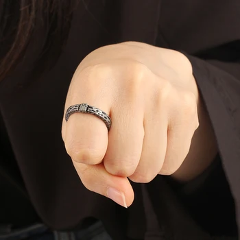 רטרו בור תבנית טבעת עתיקה הקרב אגדה תבנית טבעת נשים גברים פאנק הגותי אופנוע אביזרים מתנות