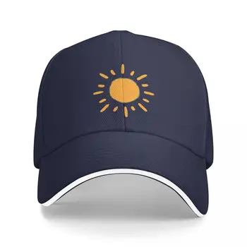 שמח רטרו השמש דפוס צהוב - כתום הצבעים אדום כובע בייסבול Sunhat חדש כובע כובע אדם על השמש כובע החוף של נשים כובע לגברים