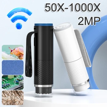 WiFi נייד מיקרוסקופ דיגיטלי 50X-1000X 2MP USB אלחוטי מיקרוסקופים אלקטרוניים עבור אנדרואיד iOS מחשב המצלמה זום מגדלת