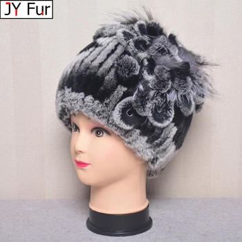 חדש יוקרתי לנשים פרווה כובע לחורף טבעי בעבודת יד רקס ארנב פרווה קאפ הרוסי נקבה פרווה הפלטה מותג חם כובעים כובע