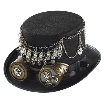 Steampunk המגבעת עם משקפי כובע Steampunk אביזרים מגבעת הנוסע