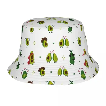 אבוקדו דפוס ירוק יוניסקס דלי הכובע על גברים, נשים, הדפסה נסיעות הקיץ לחוף דייג קאפ