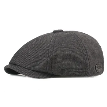 חורף כובע הברט גברים בציר מתומן כובע גטסבי כותנה כובע כתב כובע קפיץ שטוח כובעי ליצנים צייר את הכובע של кепка мужская