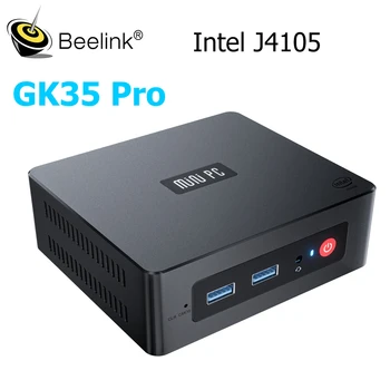 Beelink GK35 Pro Windows10 Mini PC Intel תאומים לייק J4105 8GB RAM 128 SSD כפול מסך תצוגה 1000M 4K מיני מחשב גיימר
