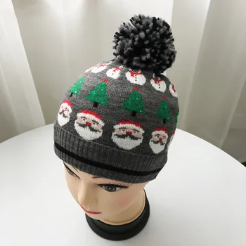 חג המולד סנטה קלאוס, איש שלג כובעים סרוגים עבור בנות בנים ילדים ילדים עץ חג המולד כובעים סתיו חורף Skullies בונט Gorros