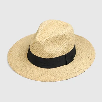 פנמה כובע קש נשים קיץ הגנה מפני השמש הסרט שוליים רחבים, שטוחים כובע החוף אביזר הגברת החג