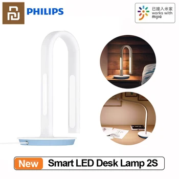 Youpin Philips Smart LED מנורת שולחן 2 Dimmable כפולה מקור אור 13W RA90 העיניים להגן שולחן אור Mijia בקרת יישום מנורת לילה