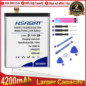 HSABAT 0 מחזור 4200mAh LPN385375 סוללה עבור CROSSCALL הליבה X4 COREX4 באיכות גבוהה החלפת מצבר