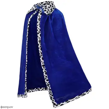 המלך החדש החלוק אנימה ימי הביניים ילדים הנסיך הגלימה קייפ מסיבת הופעה חגיגית תלבושת תלבושות Cosplay ליל כל הקדושים כחול