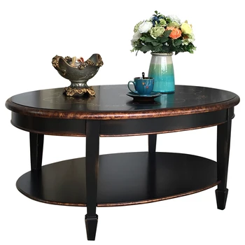 אליפסה תה שולחן דירה קטנה מעץ מלא שולחן קפה שולחן הישיבות, מצוירים בסלון תה, שולחן תה, שולחן קפה שולחן