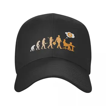 Bitcoin האבולוציה כובע בייסבול נשים גברים מתכוונן BTC Cryptocurrency אבא כובע אופנת רחוב קיץ, כובעי Snapback משאית כמוסות