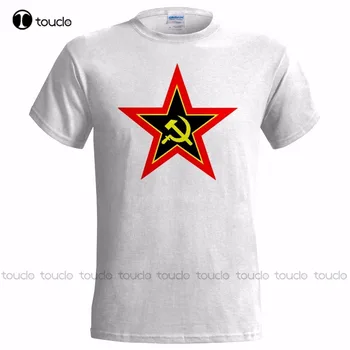 חולצות אופנה הקומוניסטית לוגו כוכב Mens חולצה הקומוניזם ברוסיה המועצות הסובייטית המהפכה עזב חולצות אופנה מצחיק חדש