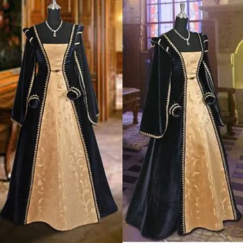- 15-המאה ה-16 טודור השמלה, אן בולין השמלה נשים הילדה רטרו טודור שמלת תחפושת ליל כל הקדושים תחפושות