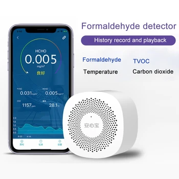 איכות האוויר Tester אפליקציה לטלפון צג פורמלדהיד TVOC פחמן דו-חמצני CO2 טמפרטורה צג גלאי רגישות גבוהה
