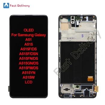 OLED עבור Samsung Galaxy A51 A515 A515F A515FN A515GN A515FM A515YN A515W תצוגת LCD מסך מגע דיגיטלית הרכבה החלפה