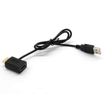 2X HDMI זכר ונקבה מחבר + USB 2.0 כבל מטען Spliter מתאם ה-Extender