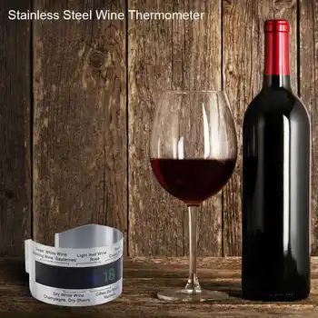 נירוסטה היין LCD מדחום בקבוק בירה יינות אדומים צמיד חיישן טמפרטורה עבור מבחן אדום & יין לבן
