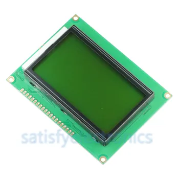 1pcs ST7920 5V 12864 128x64 נקודות גרפי LCD צהוב ירוק עם תאורה אחורית