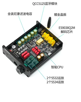 HIFI CSR8675 Bluetooth 5.0 מקלט ES9038 פענוח APTX-HD LDAC מפענח