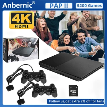 Anbernic PAP II 4K/HDMI תואם המשפחה וידאו, קונסולת משחק מובנה 5200 נוסטלגי משחקים קלאסיים Plug And Play עבור ילדים מתנה