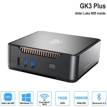 GK3 בנוסף Mini PC Intel אלמון לייק N95 8G/16G DDR4 256G/1TB מכריע P3 NVMe SSD Windows 11 Pro Dual WiFi Mini מחשב HDMI VGA