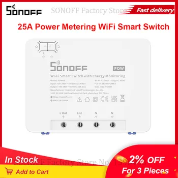 Itead SONOFF POWR3 WiFi חכם מתג החשמל 25 א 5500W מד האנרגיה צריכת הגנת עומס יתר, עובד עם גוגל הביתה אלקסה