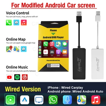 קווי Carlinkit Apple Carplay דונגל אנדרואיד אוטומטי Carplay קישור חכם USB Dongle מתאם עבור ניווט נגן מדיה Mirrorlink