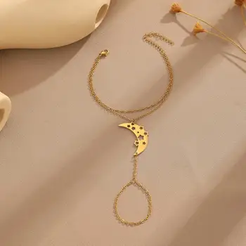 Cxwind לייזר מגולף נירוסטה אופנה צמיד כוכב אהבה לאור ירח סמל תכשיטים מעודנים של נשים דקל שרשרת-מתנת יום הולדת