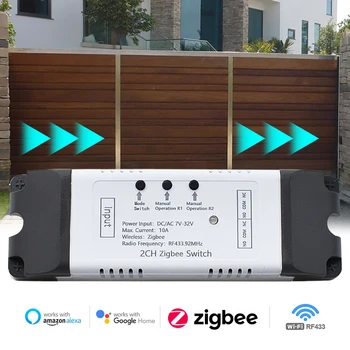 חכם דלת המוסך פותחן Zigbee מודול מתג Tuya Smartlife DIY טיימר מנוע קדימה ואחורה על אלקסה הבית של Google