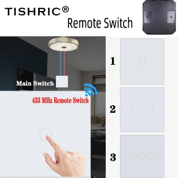 TISHRIC 433 מגה-הרץ RF שלט חכם מתג מרחוק בקרת מגע לוח זכוכית RF לעבור לעבוד עם sonoff 4CH Pro R2 עבור הסלון.