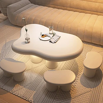 נורדי לבן שולחן קפה בעיצוב מינימליסטי יצירתי הסלון בלילה שולחנות שמנת בסגנון סדרת Comodino ריהוט חדר שינה GY