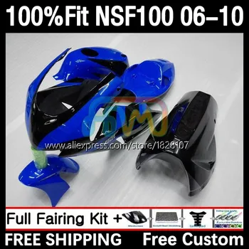 פיברגלס גזע Fairing עבור הונדה NSF 100 NSF100 מבריק כחול 10No.48 NSF-100 06 07 08 09 10 2006 2007 2008 2009 2010 מסלול הגוף