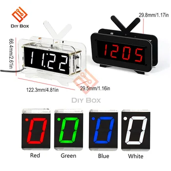DIY אלקטרוני ערכת השעון LED מיקרו ערכת שעון דיגיטלי זמן האור/הקול בקרת טמפרטורה אדום/כחול/ירוק/לבן