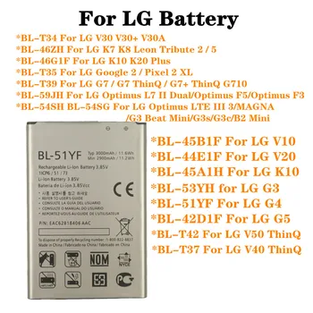 עבור LG V10 V20 V30 V30+ V30A V40 V50 G7 G7+ ThinQ G3 G4 G5 K7 K8 K10 K20 בנוסף ליאון כמחווה 2 5 Optimus F5 גוגל 2 סוללת הטלפון