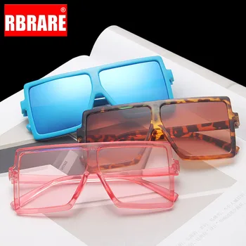 RBRARE אופנה ילדים כיכר משקפי שמש עבור בנות בנים אופנתיים משקפי שמש צבעוניים כספית ורוד גוונים לילדים Gafas דה סול