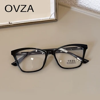 OVZA רטרו עין חתול משקפיים אופטיים מסגרת נשים כחול חוסם משקפיים נקבה באיכות גבוהה אביב הרגליים S5009