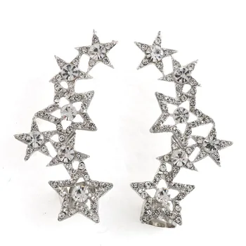 קרטר ליסה אופנה קריסטל קליפ זירקון רב כוכבים ירידה להשתלשל עגילים לנשים האוזן תכשיטים WF202208